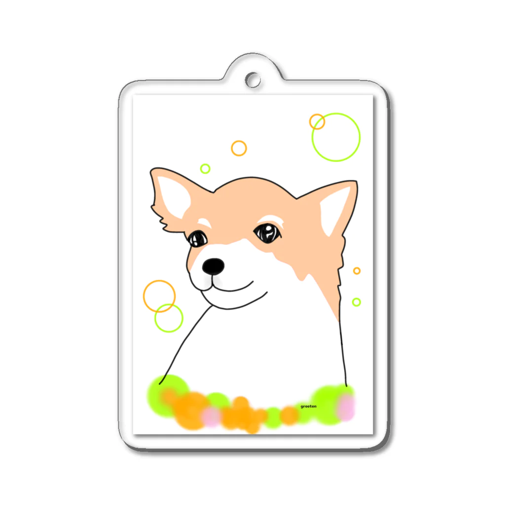 greetenの癒し犬 チワワ Acrylic Key Chain