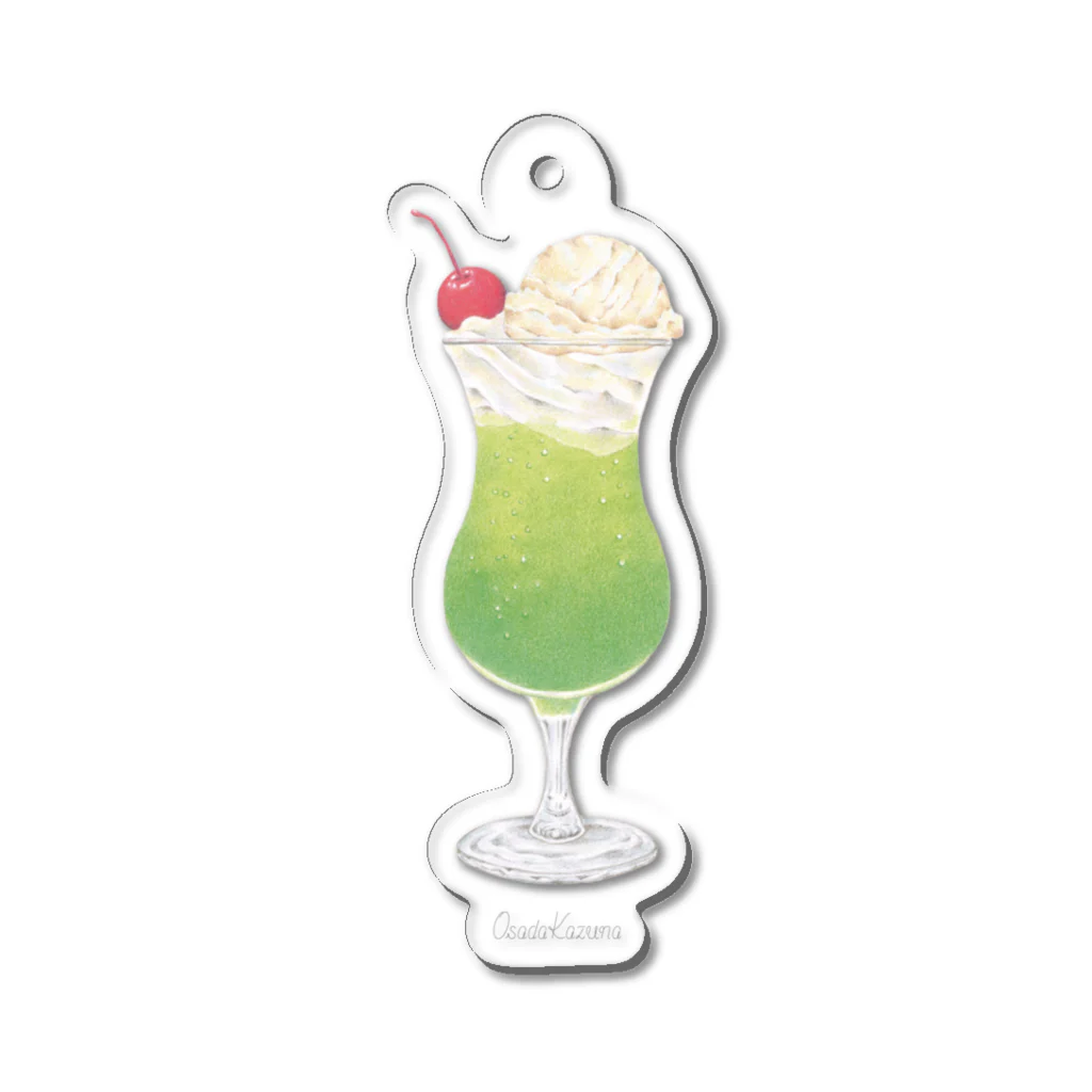 おさだかずなの儚いクリームソーダ Acrylic Key Chain