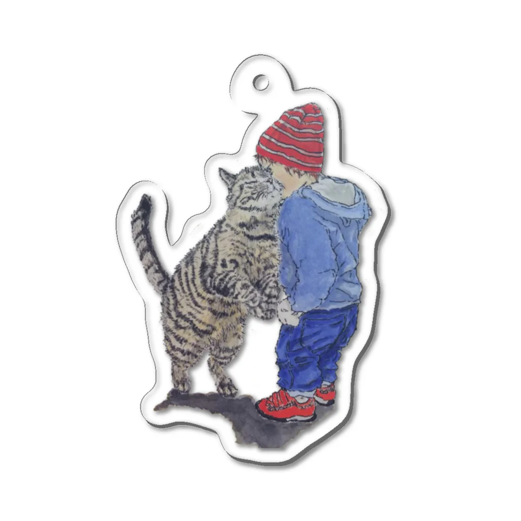 jw.kura@Instagramの猫×子供 Acrylic Key Chain