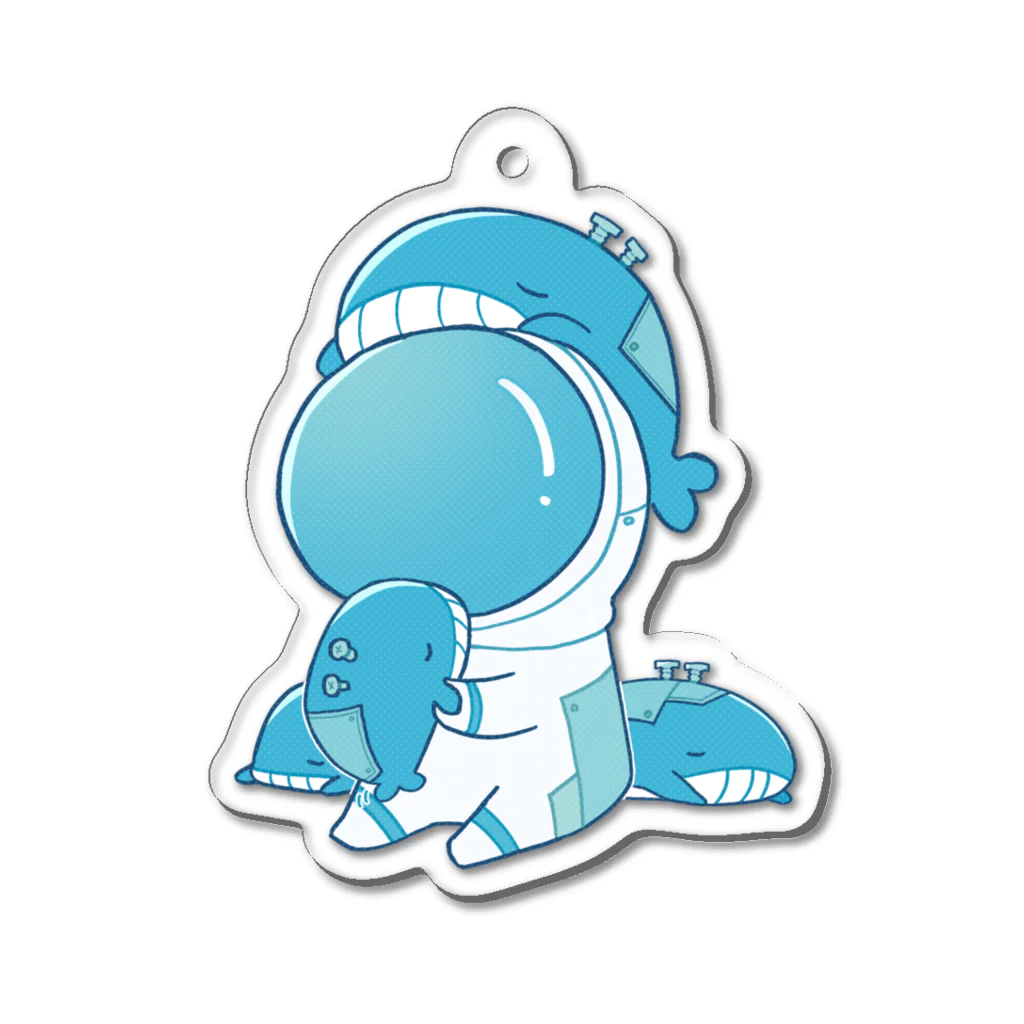 ミトウクジラのクジラと宇宙飛行士 Acrylic Key Chain