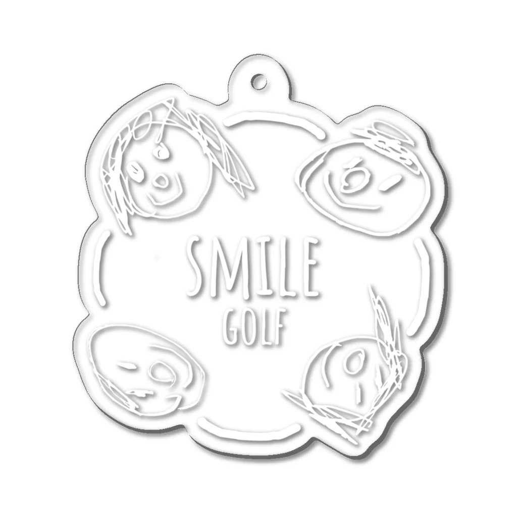 tsukuru-labの【白】smile　golf・ゴルフ好き アクリルキーホルダー