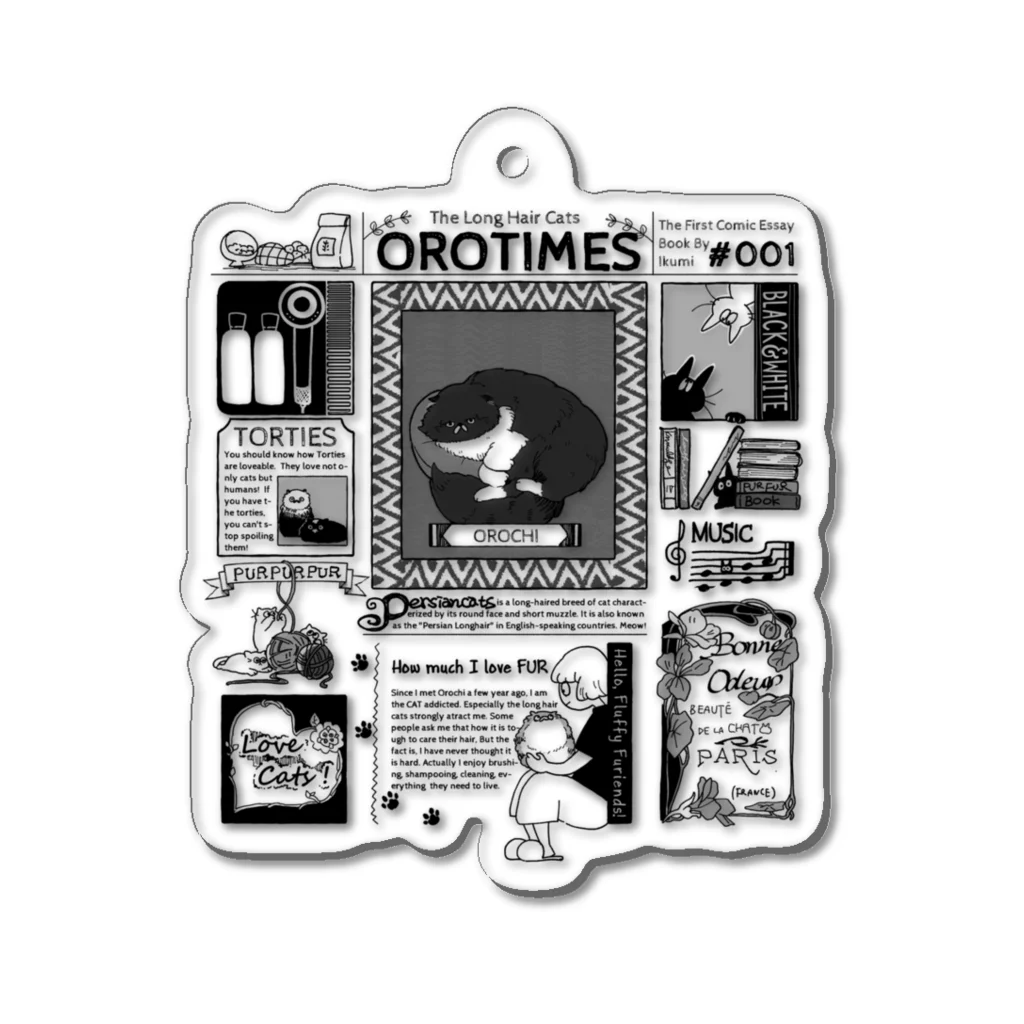 OROTIMESのオロちの英字プリントグッズ アクリルキーホルダー