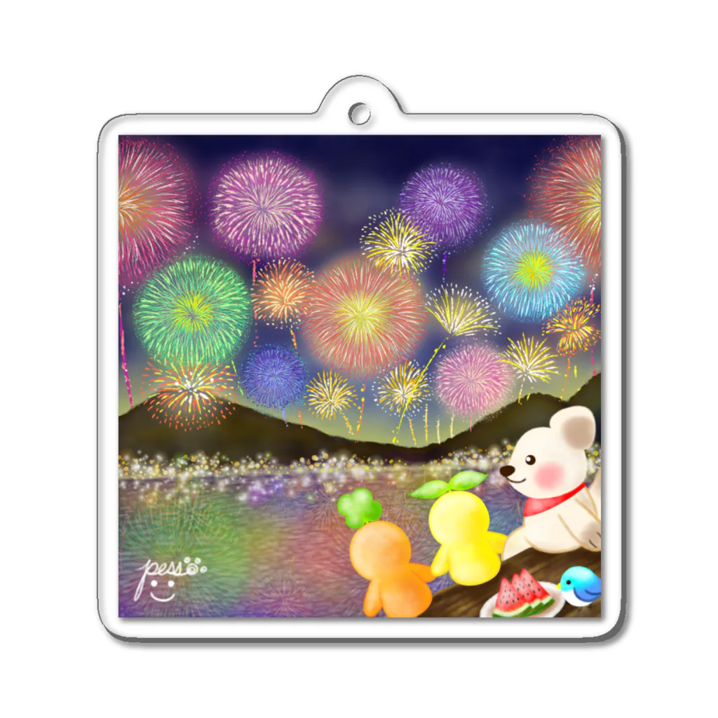 pessnokusuribakoの花火大会の思い出 Acrylic Key Chain