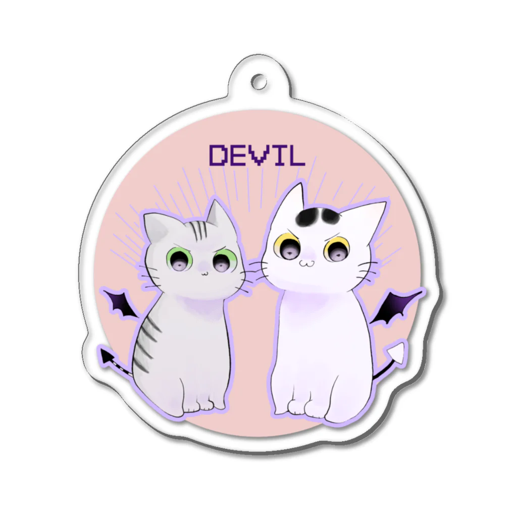 ねこほうチャンネル公式グッズのマロチロ魔王チームイラストグッズ Acrylic Key Chain