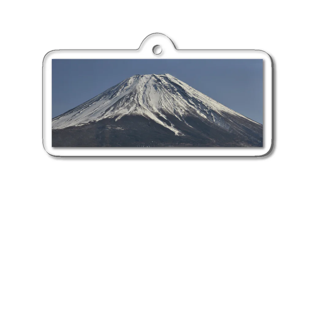 下田村の冠雪した富士山 Acrylic Key Chain