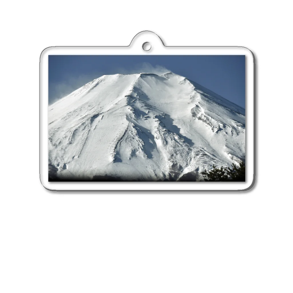 下田村の冠雪した富士山_003 Acrylic Key Chain