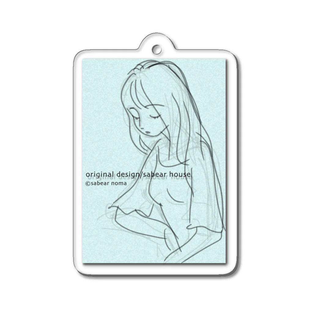 obosa_DENS/SABEAR_shop ＠SUZURIのrough drawing girl-1_グッズ アクリルキーホルダー