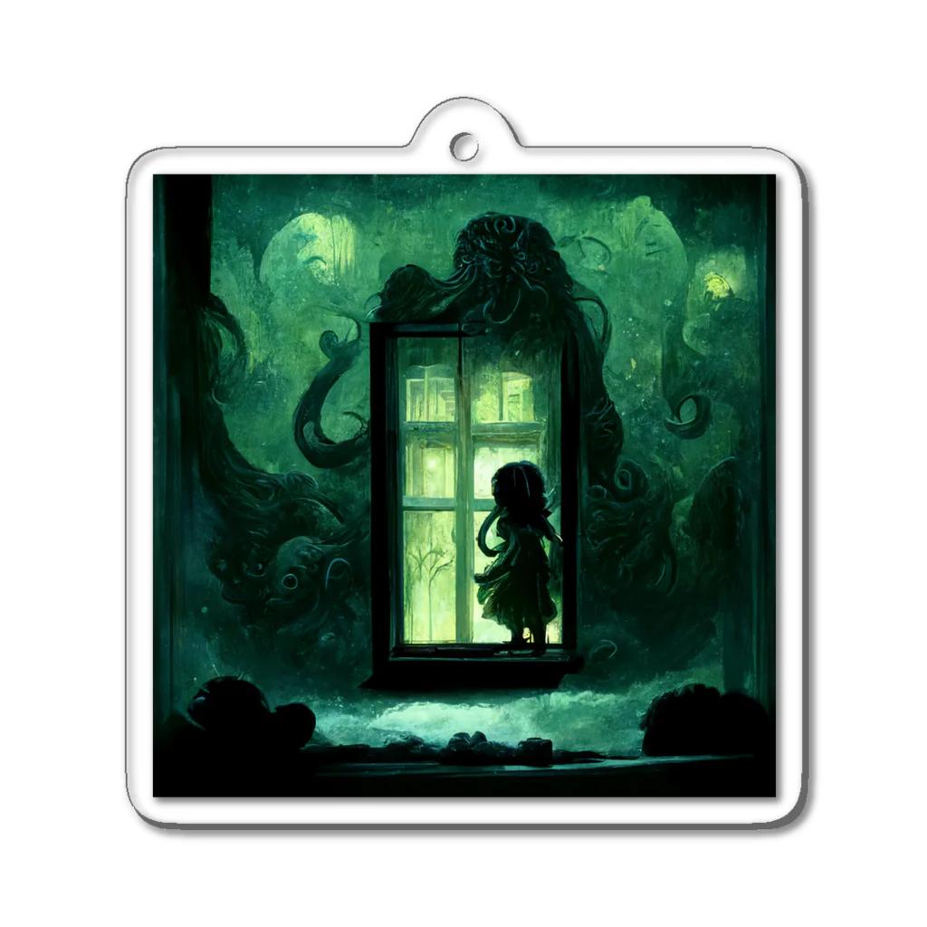 Mythical Grocery Store（神話雑貨店）の闇に落ちる窓際の少女 アクリルキーホルダー