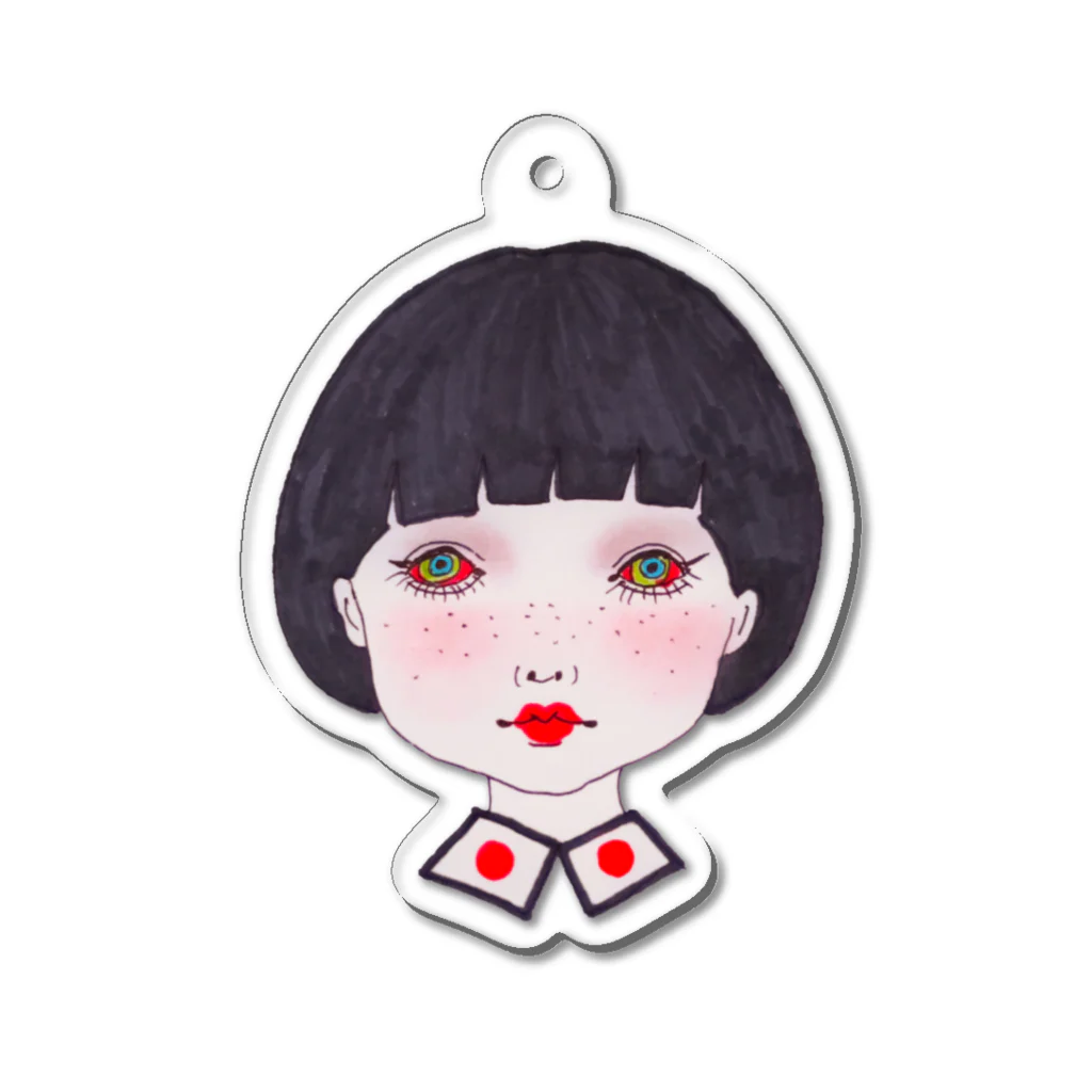 OSURUの赤目ちゃん Acrylic Key Chain