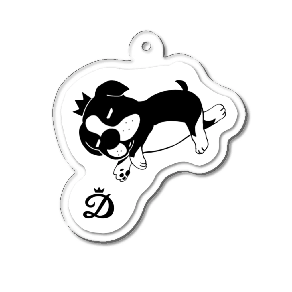 DENANのゴロゴロする犬 Acrylic Key Chain