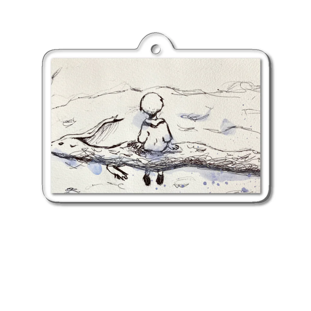 LaLaLa KIDS Creators' Shopの【ANN】龍に乗った少年 Acrylic Key Chain