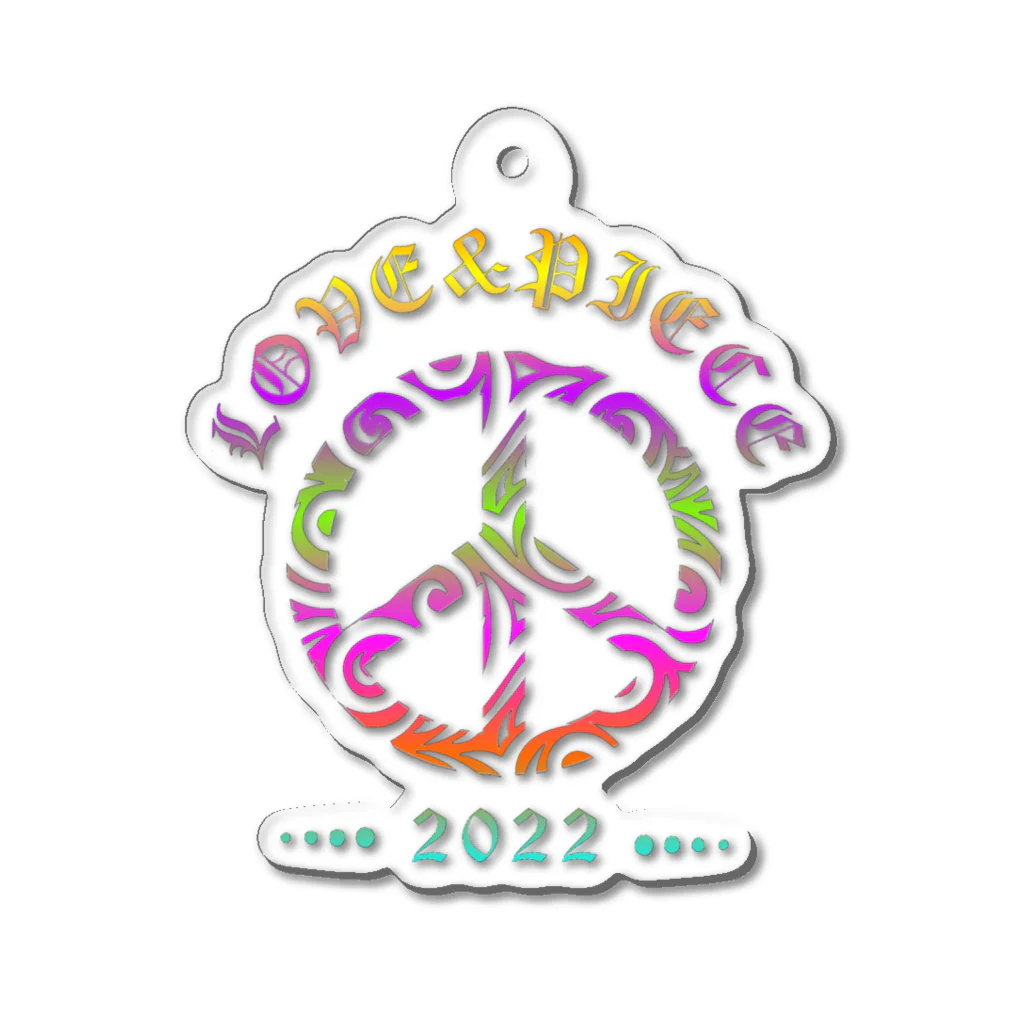 薈.collectionのLove＆peaceシリーズRainbowcolorバージョン Acrylic Key Chain