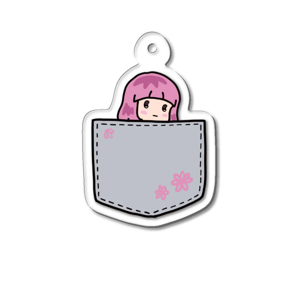 うっかおりんのすん顔女子(おかっぱ) Acrylic Key Chain