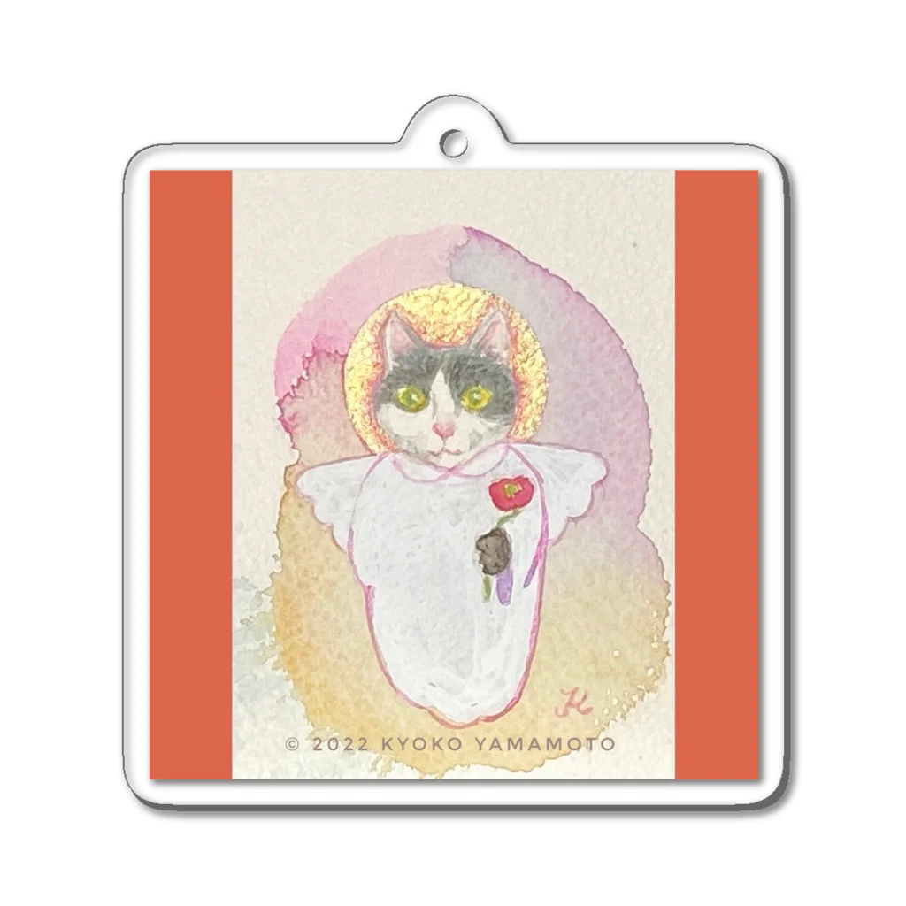 くまきち＠kyonyamamotoの猫天使シリーズ 「ポピー」 Acrylic Key Chain