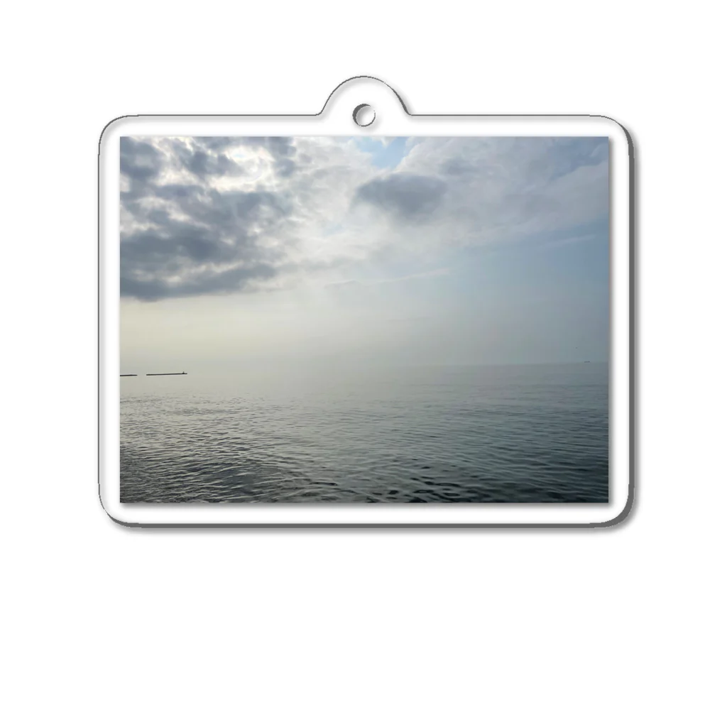 いざよいの探索ショップの空と海が曖昧な世界 Acrylic Key Chain