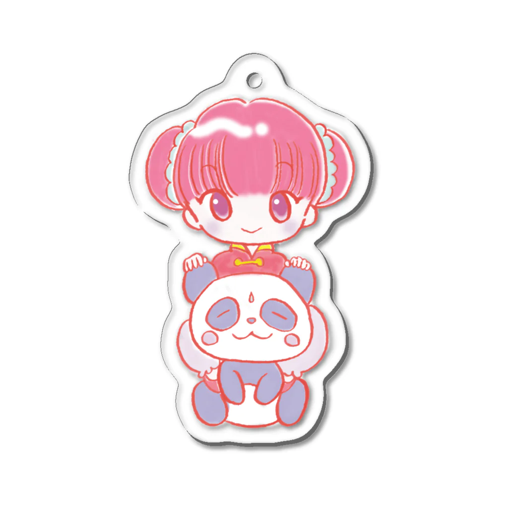 おむふみ屋のふぁんしぃ〜（チャイナガールとパンダ） Acrylic Key Chain