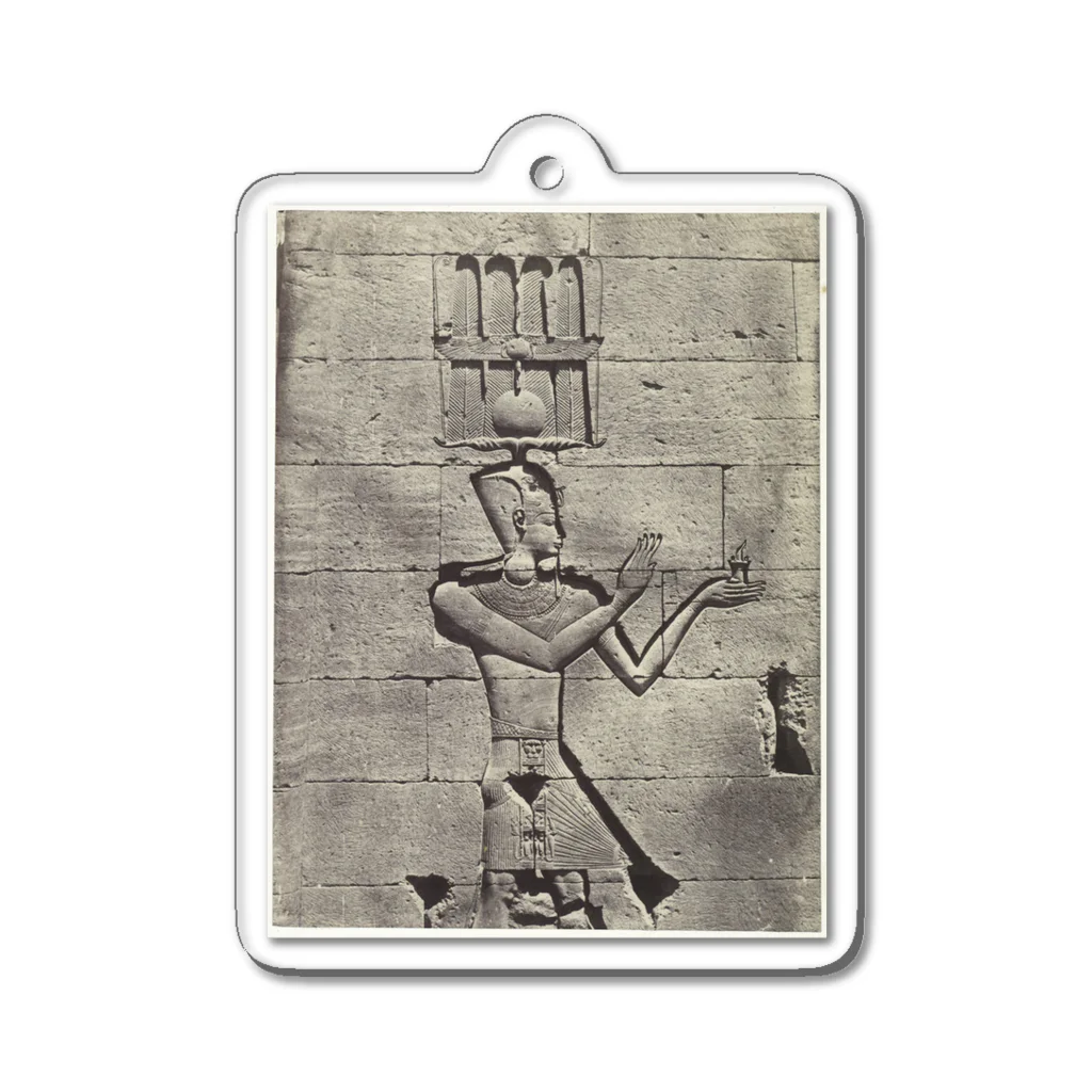 PALA's SHOP　cool、シュール、古風、和風、のカラブシャ神殿の壁にあるファラオとしてのアウグストゥス皇帝のレリーフ Acrylic Key Chain