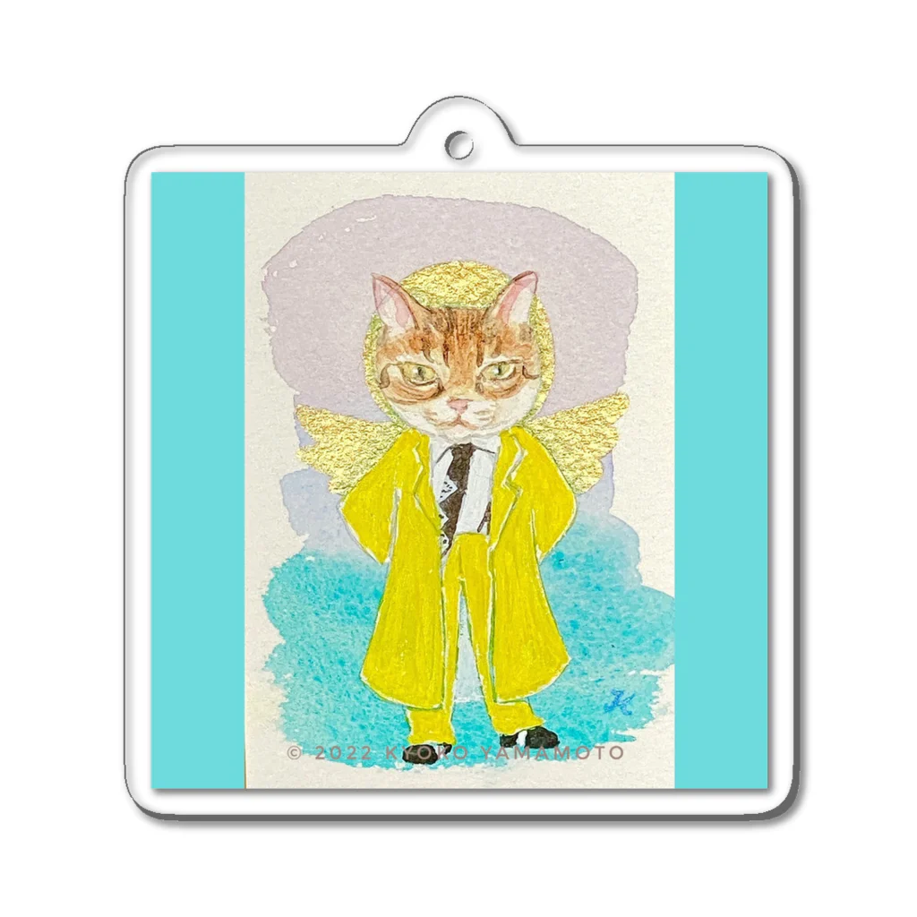 くまきち＠kyonyamamotoのスーツの猫　フィリップ・麿 Acrylic Key Chain