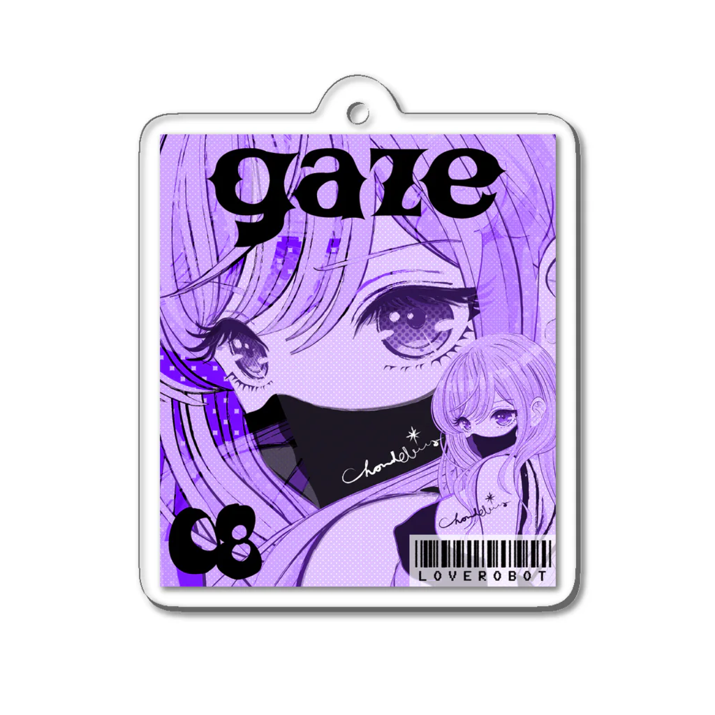 loveclonesのPURPLE GAZE 0571 ガーリーマガジン 目ヂカラ強め ギャル アクリルキーホルダー