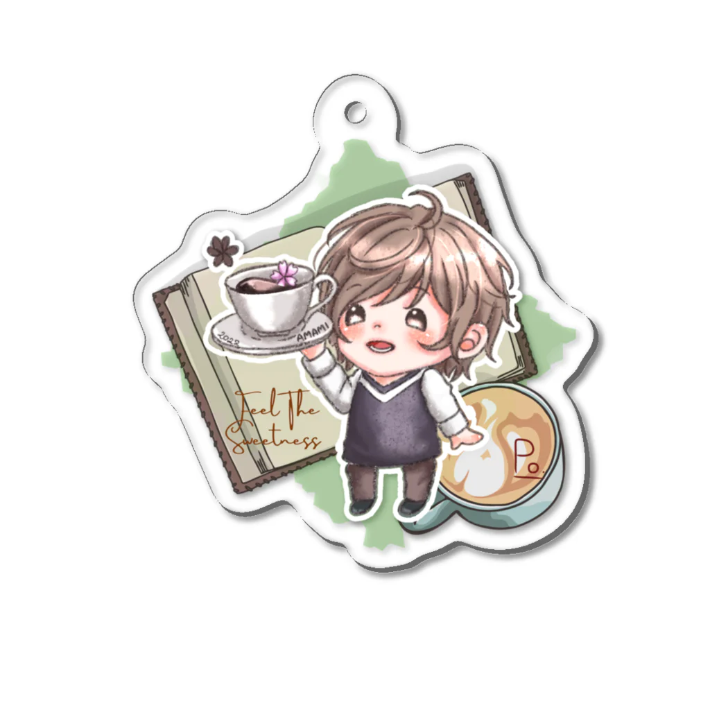 甘味屋ぽぽたん*☕️のぽぽちゃん　春バージョン Acrylic Key Chain