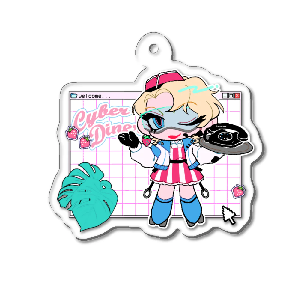 カワハギのCyber🍓Diner Acrylic Key Chain