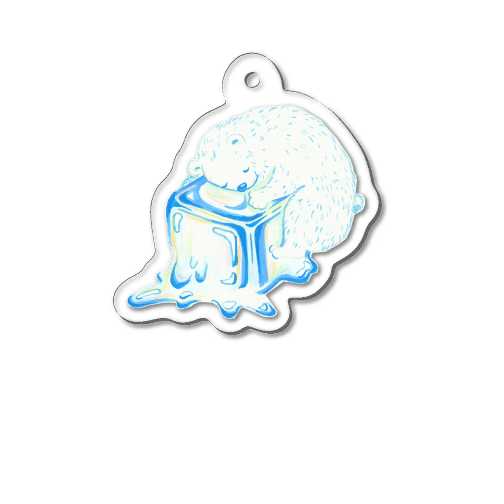 kokeikoccoの暑さを凌ぐしろくまくん Acrylic Key Chain