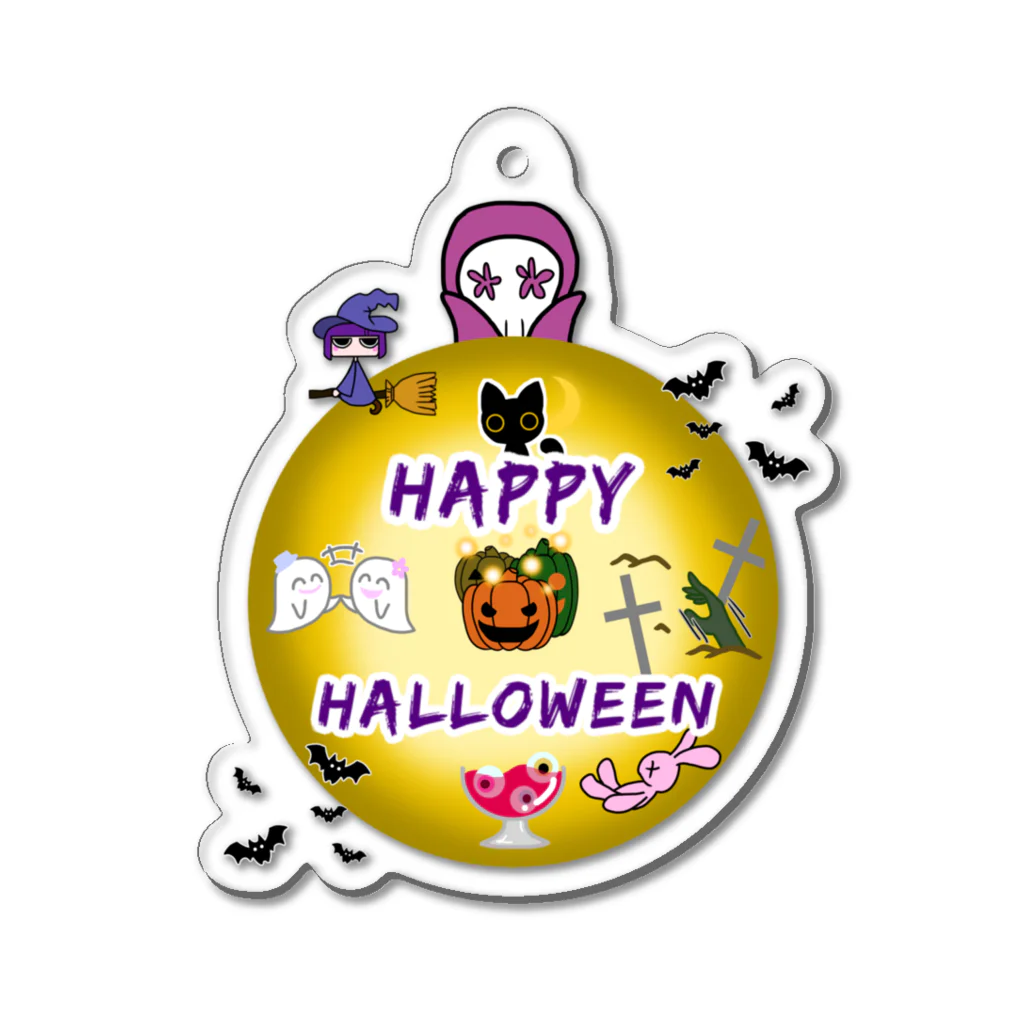 A33のハロウィン　魔女のwitchanとなかまたち Acrylic Key Chain