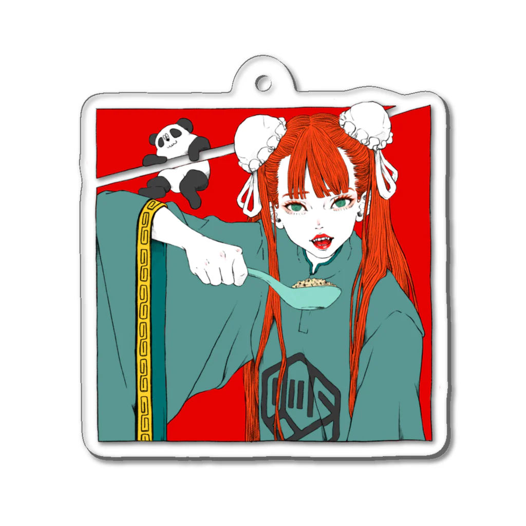 9 10 9（ qu / ten / qu ）のfried rice girl Acrylic Key Chain