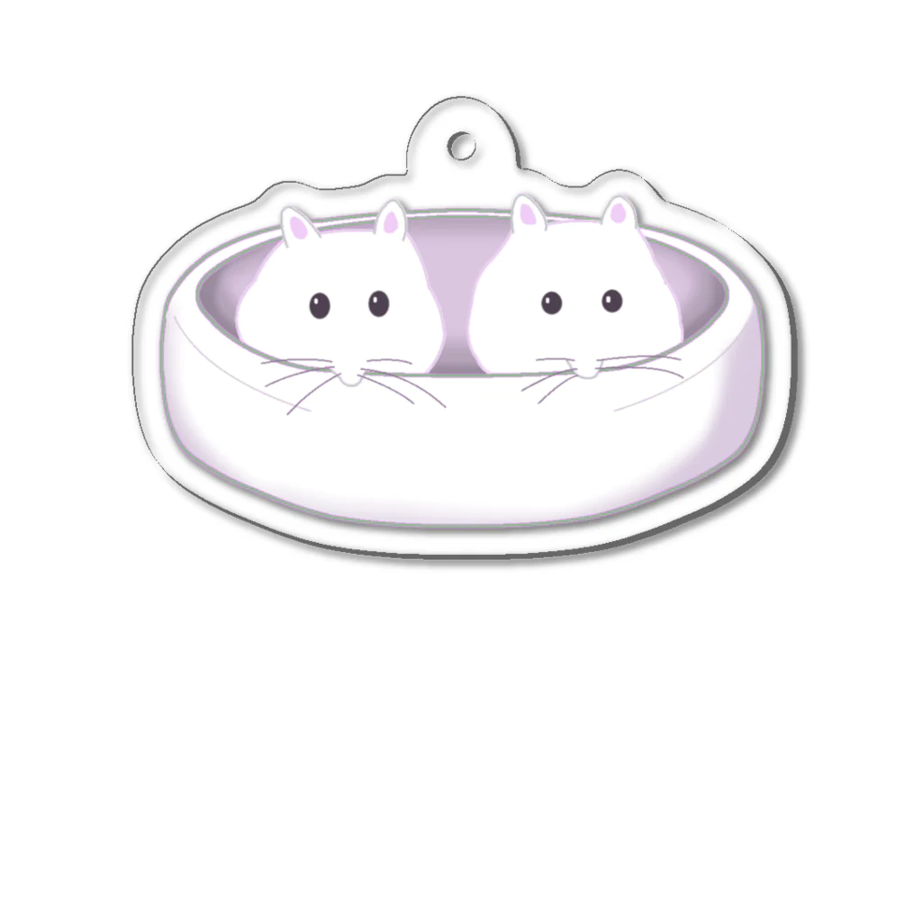 にゃんたまごのもふもふ Acrylic Key Chain