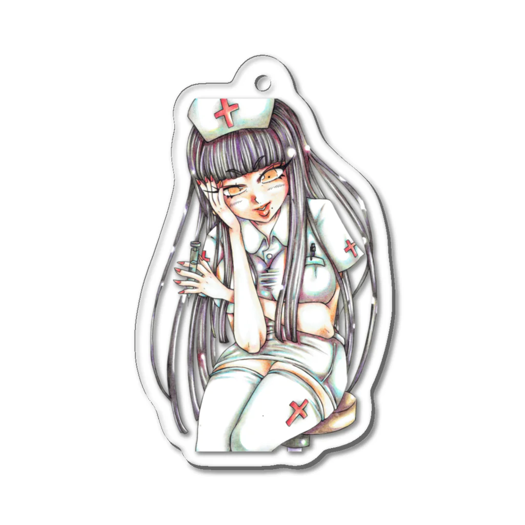 弐０Heartsの黒髪のナース Acrylic Key Chain