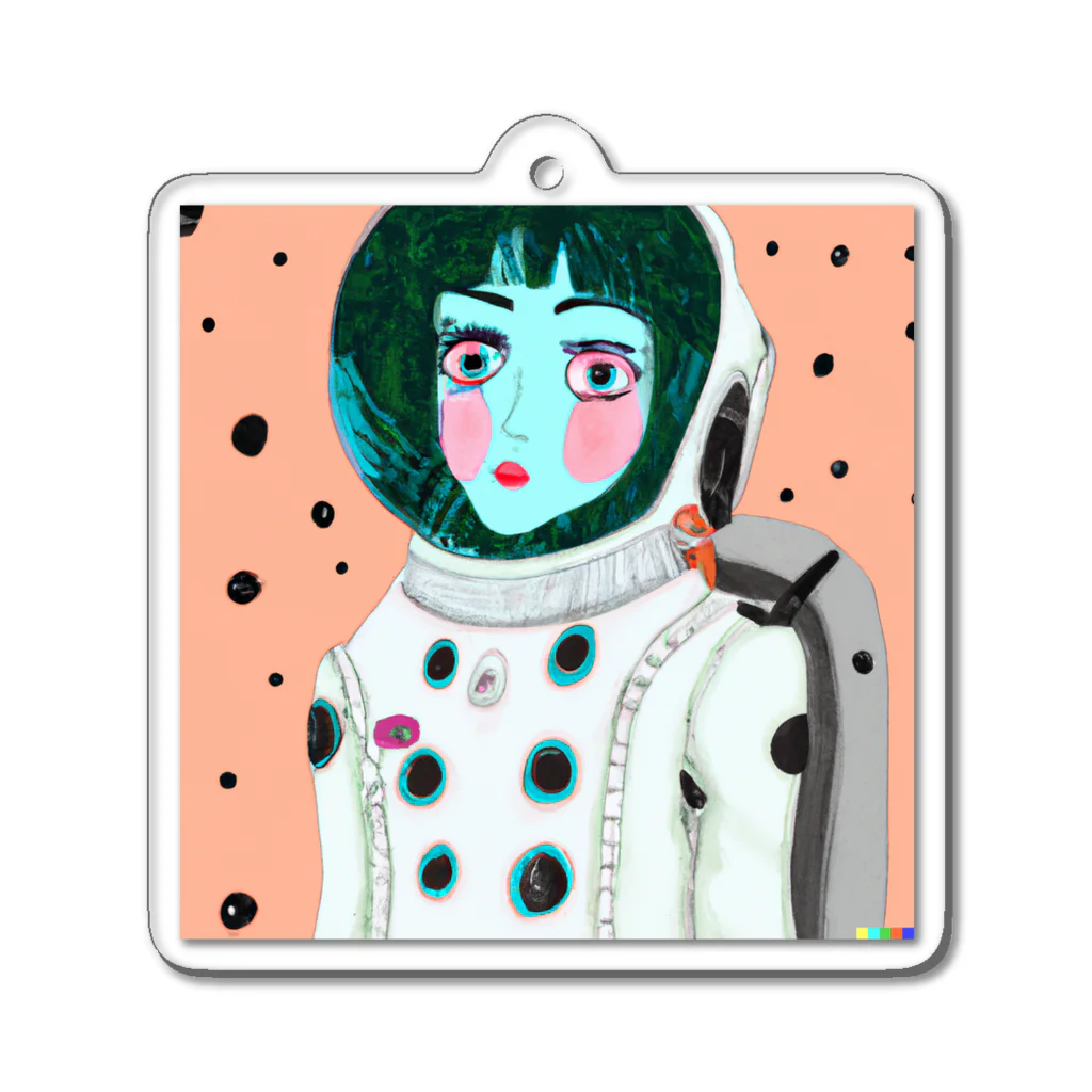 AI ❉ 言葉　　　　　　　　の宇宙服な女子　＃1 Acrylic Key Chain