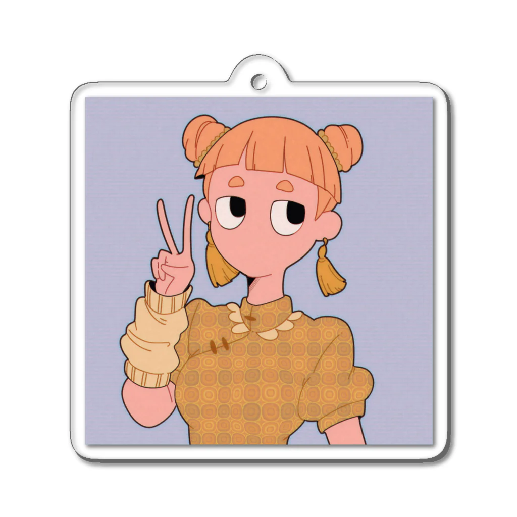 あきたえりの『ピース』(イエローver.) Acrylic Key Chain