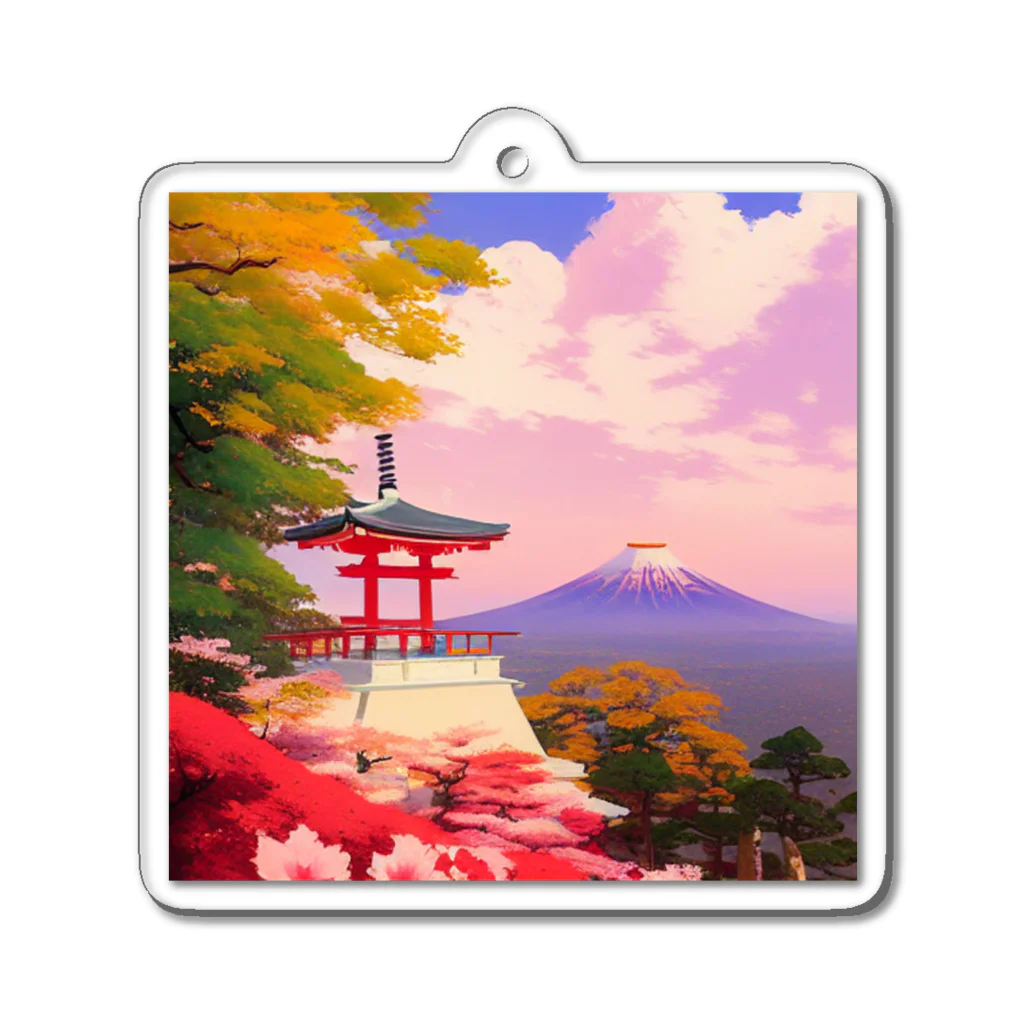 Beautiful_Landscapeの桜・富士山・夕焼け　その２ Acrylic Key Chain