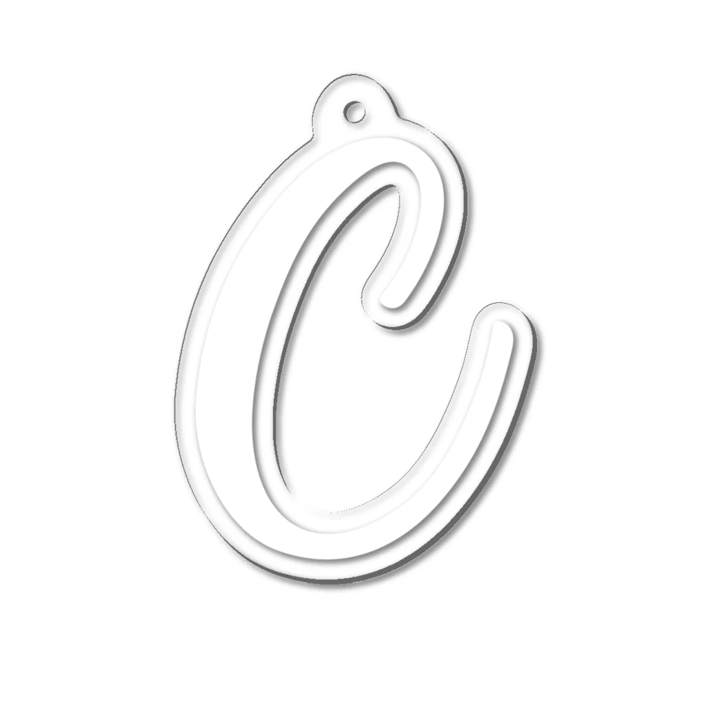 Danae Lettering Merch StoreのC　イニシャルシリーズ〈WH〉 アクリルキーホルダー