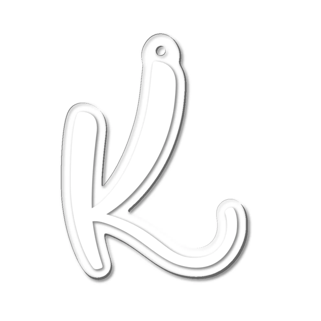 Danae Lettering Merch StoreのK　イニシャルシリーズ〈WH〉 Acrylic Key Chain