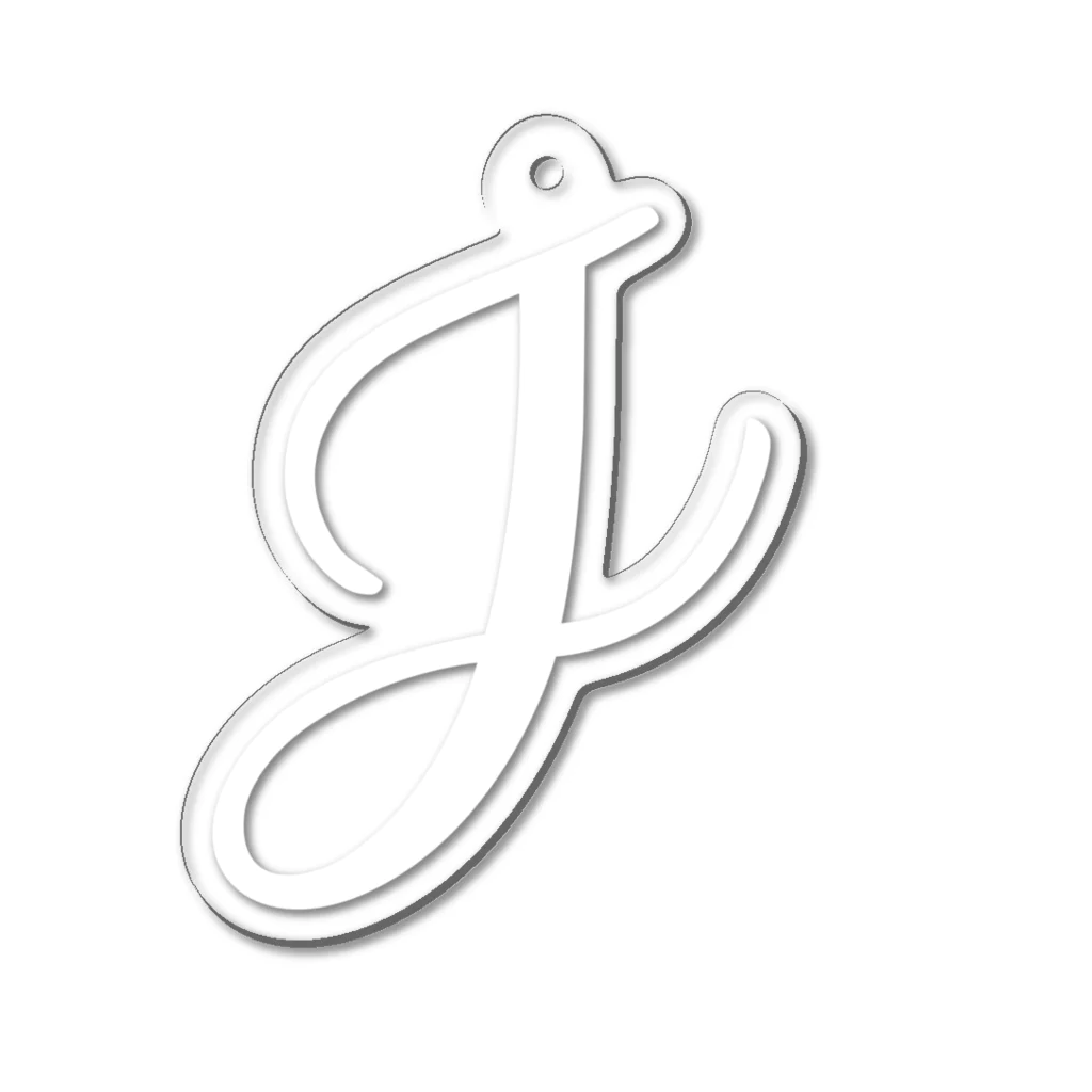 Danae Lettering Merch StoreのJ　イニシャルシリーズ〈WH〉 Acrylic Key Chain