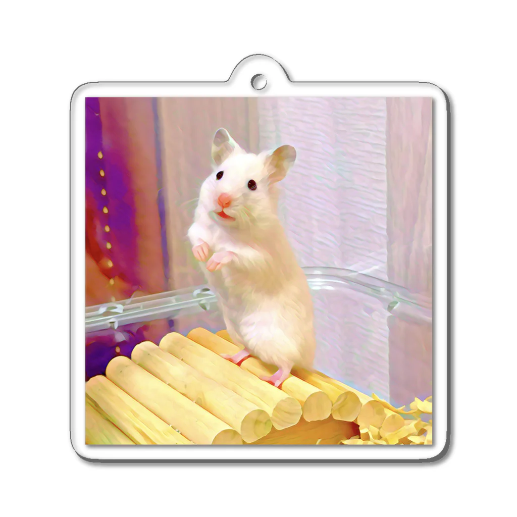 ハムスター愛好家 | Hamster Loverのシロクマハムスターゆきちゃん Acrylic Key Chain