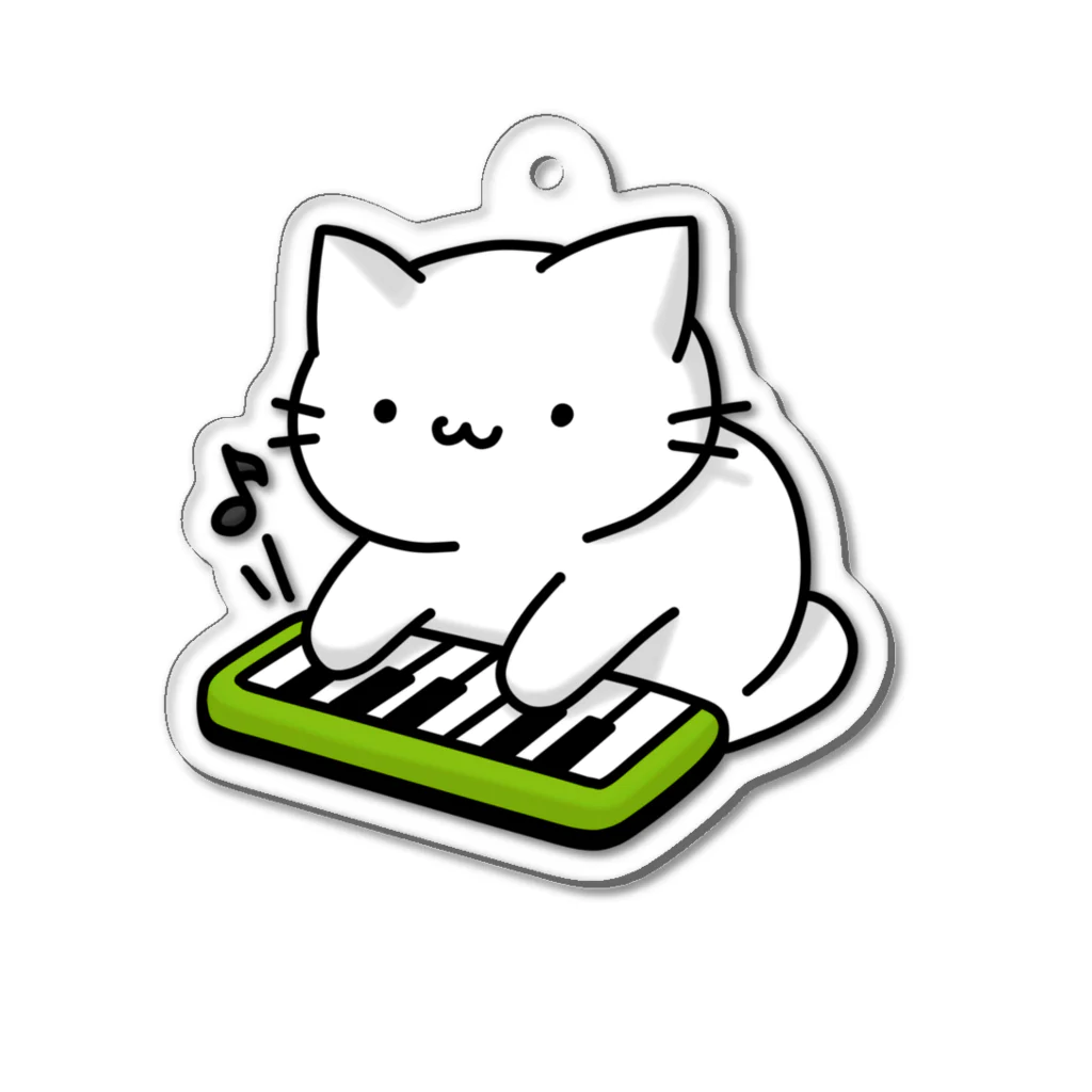 せきれいの音楽室のねこ ミニピアノ Acrylic Key Chain