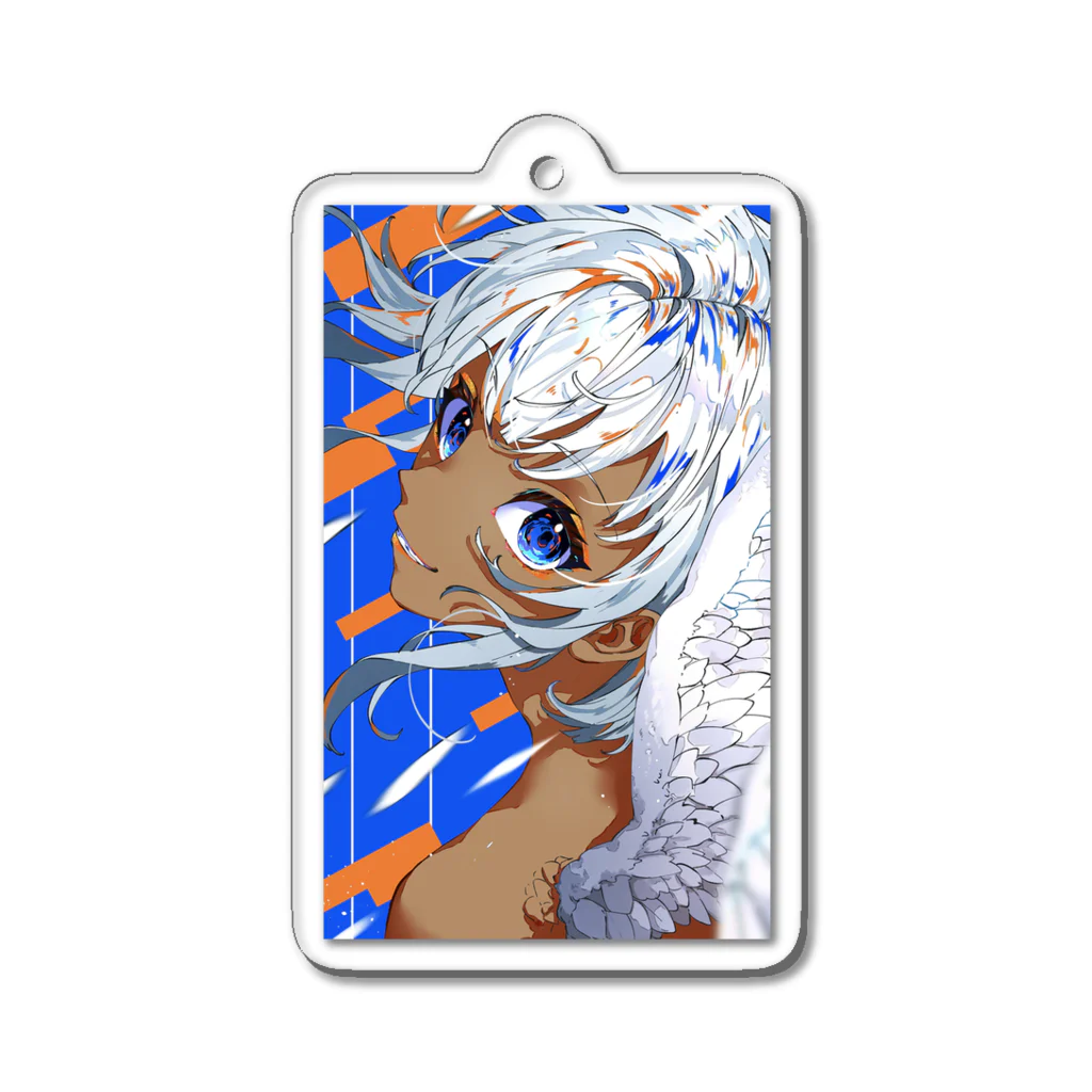 amewの💙🧡🤍 Acrylic Key Chain