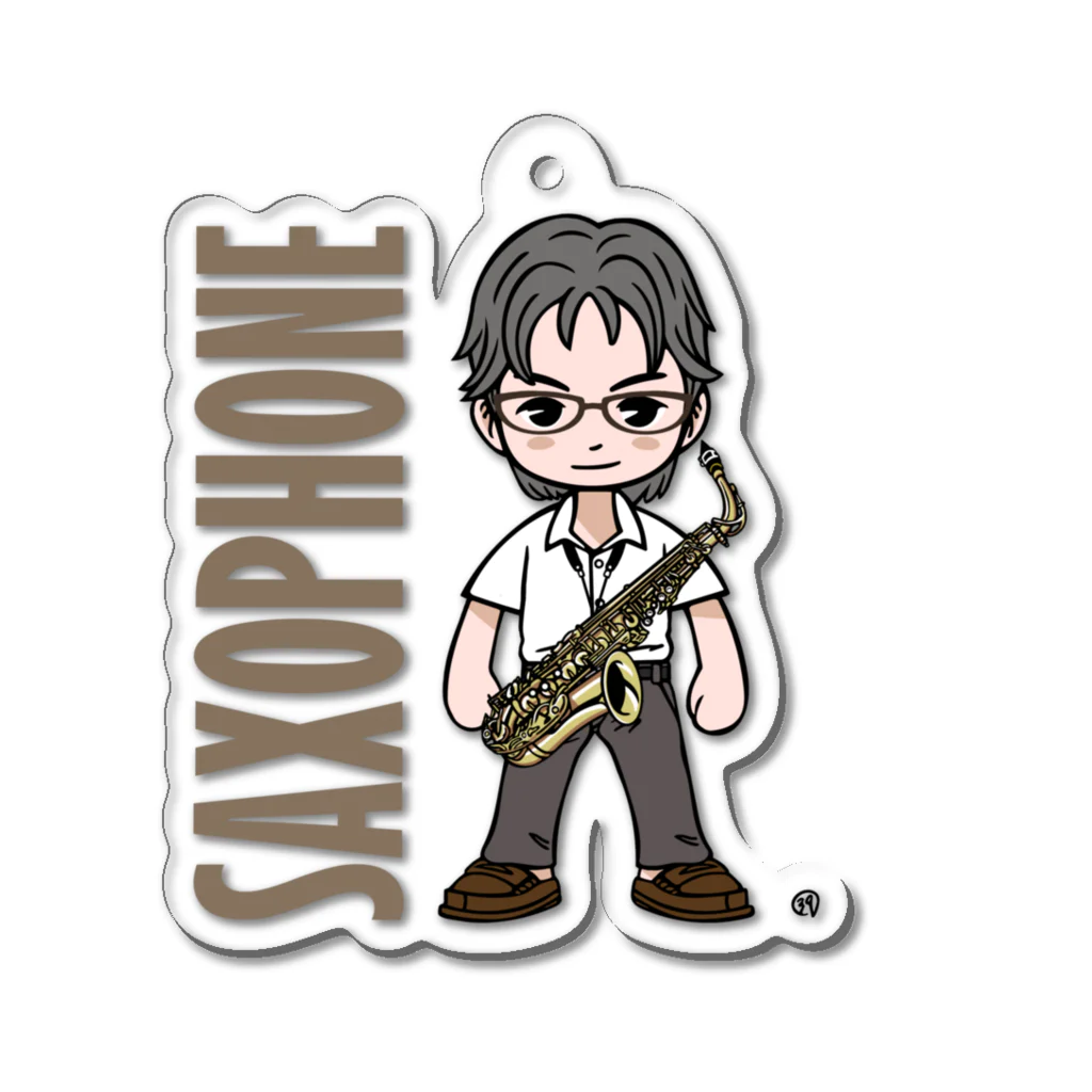 STUDIO39sのブラスシリーズ#10　サキソフォン Acrylic Key Chain