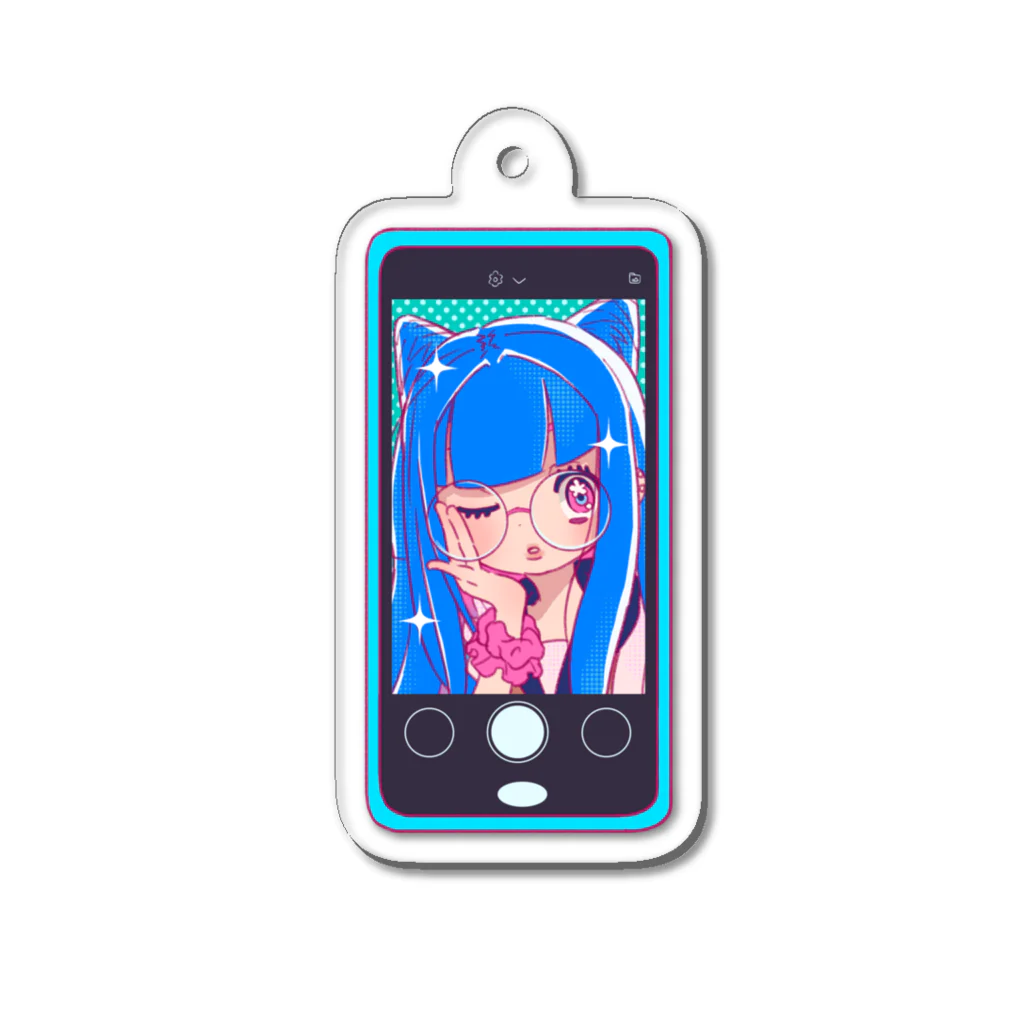 りんめろショップの地雷ちゃんセルフィ― Acrylic Key Chain