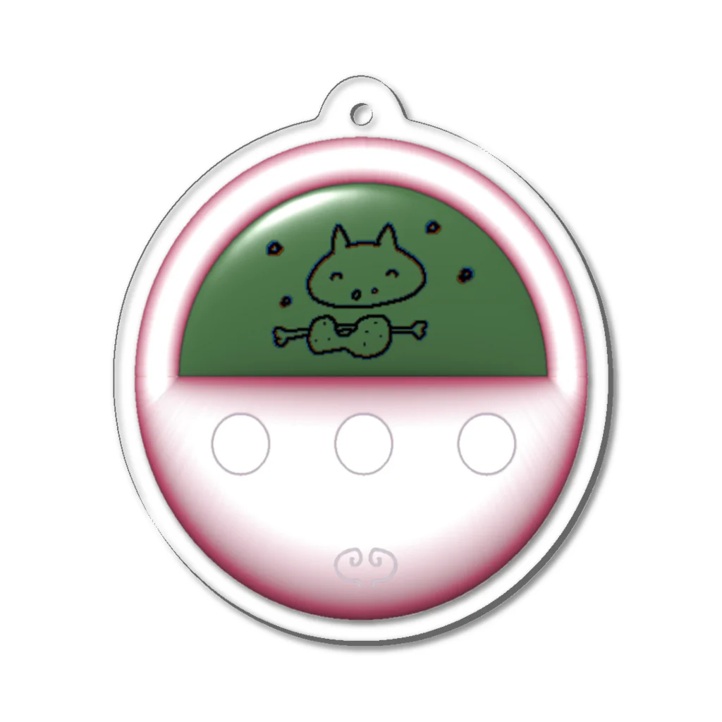 シャチホコポッポ隊のねこっち　ピンク アクリルキーホルダー