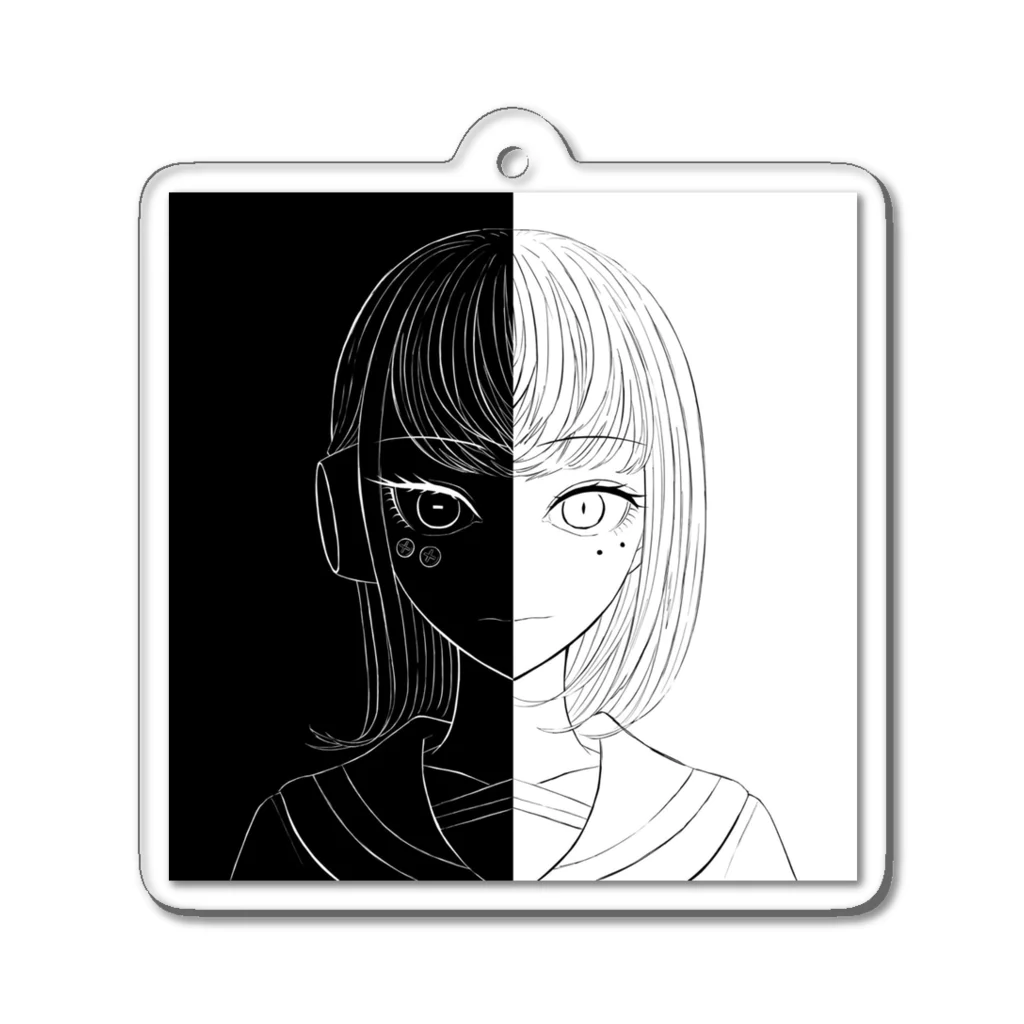 #ひなたぼっこ@お仕事募集中のアイ子とAI子 Acrylic Key Chain