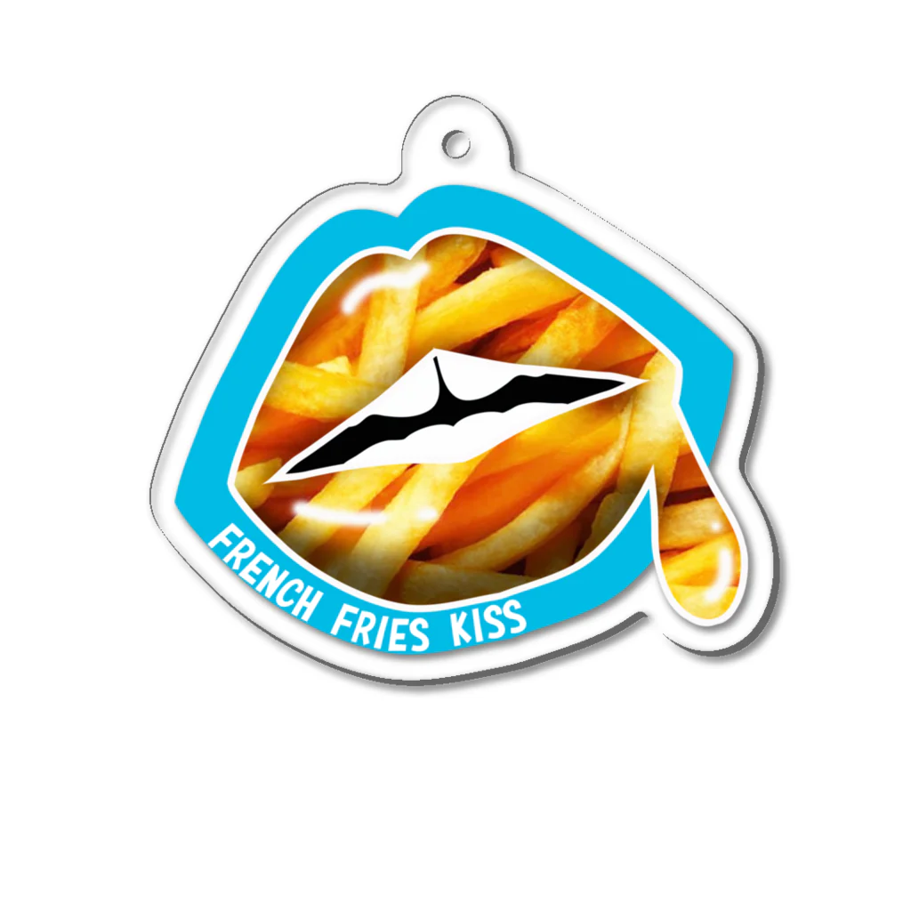 daddy-s_junkfoodsのFRENCH FRIES KISS - BLUE Acrylic Key Chain