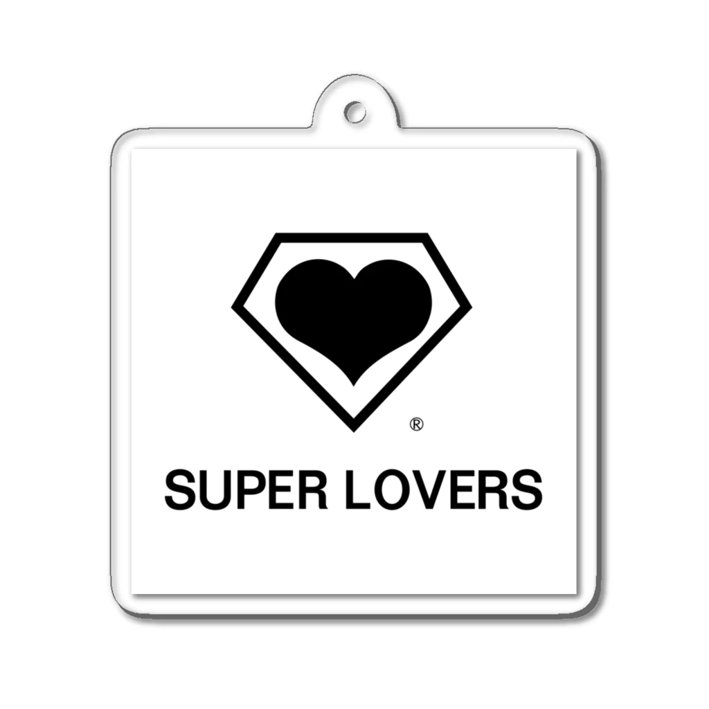 SUPER LOVERS co,ltdのSUPER LOVERS 90sスクールロゴ アクリルキーホルダー