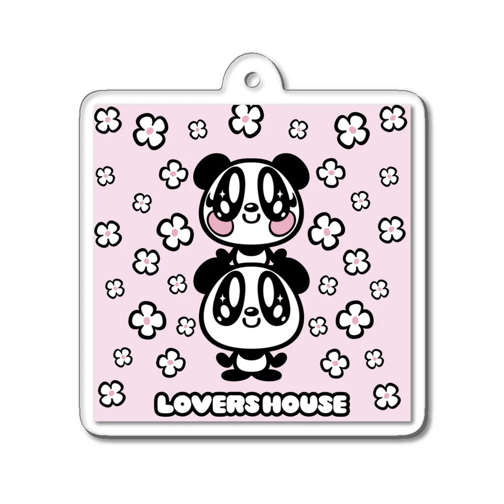 SUPER LOVERS co,ltdのLOVERS HOUSE お花メリーアンドケン　ピンク Acrylic Key Chain