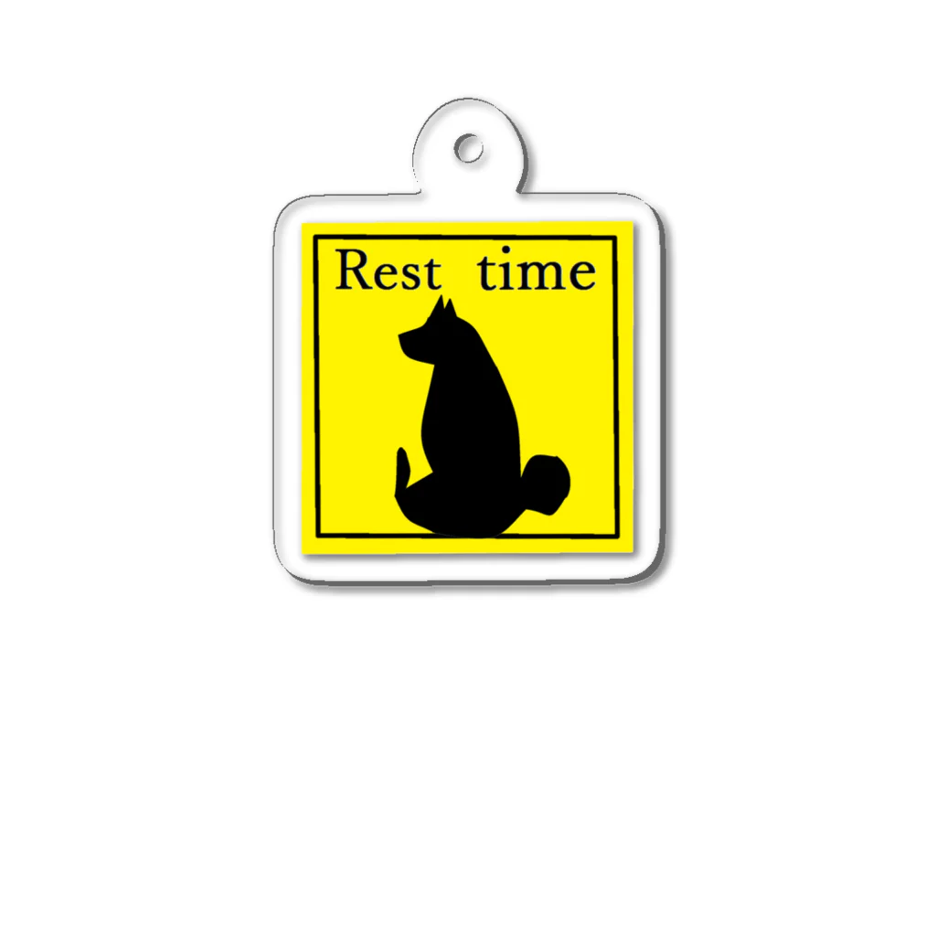 いっぷく処 てんてんのもっちり柴シルエット１(Rest time) Acrylic Key Chain