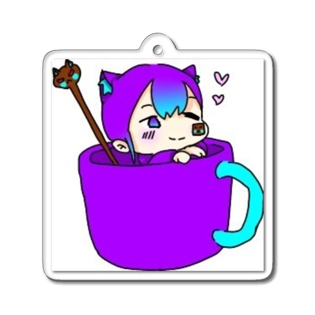 娘のオリジナル イラストのニャンパー Acrylic Key Chain