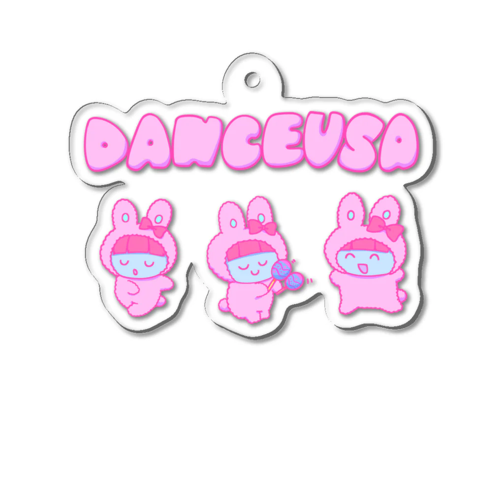 ピンクツインテール🌷のDanceusa(うさ) Acrylic Key Chain