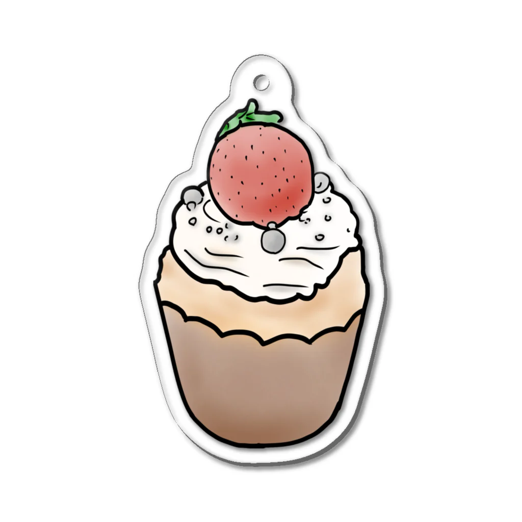 美味しいもの屋さんのいちごのカップケーキ🧁 Acrylic Key Chain